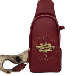 Marauder’s Map Crossbody Sling Bag with wand strap